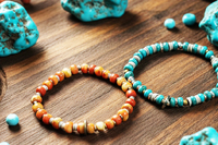 ターコイズブレスレットとコーラルブレスレット