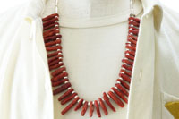 CORAL＆STERLING SILVER BEADS NECKLACE(コーラル＆スターリングシルバービーズ　ネックレス）