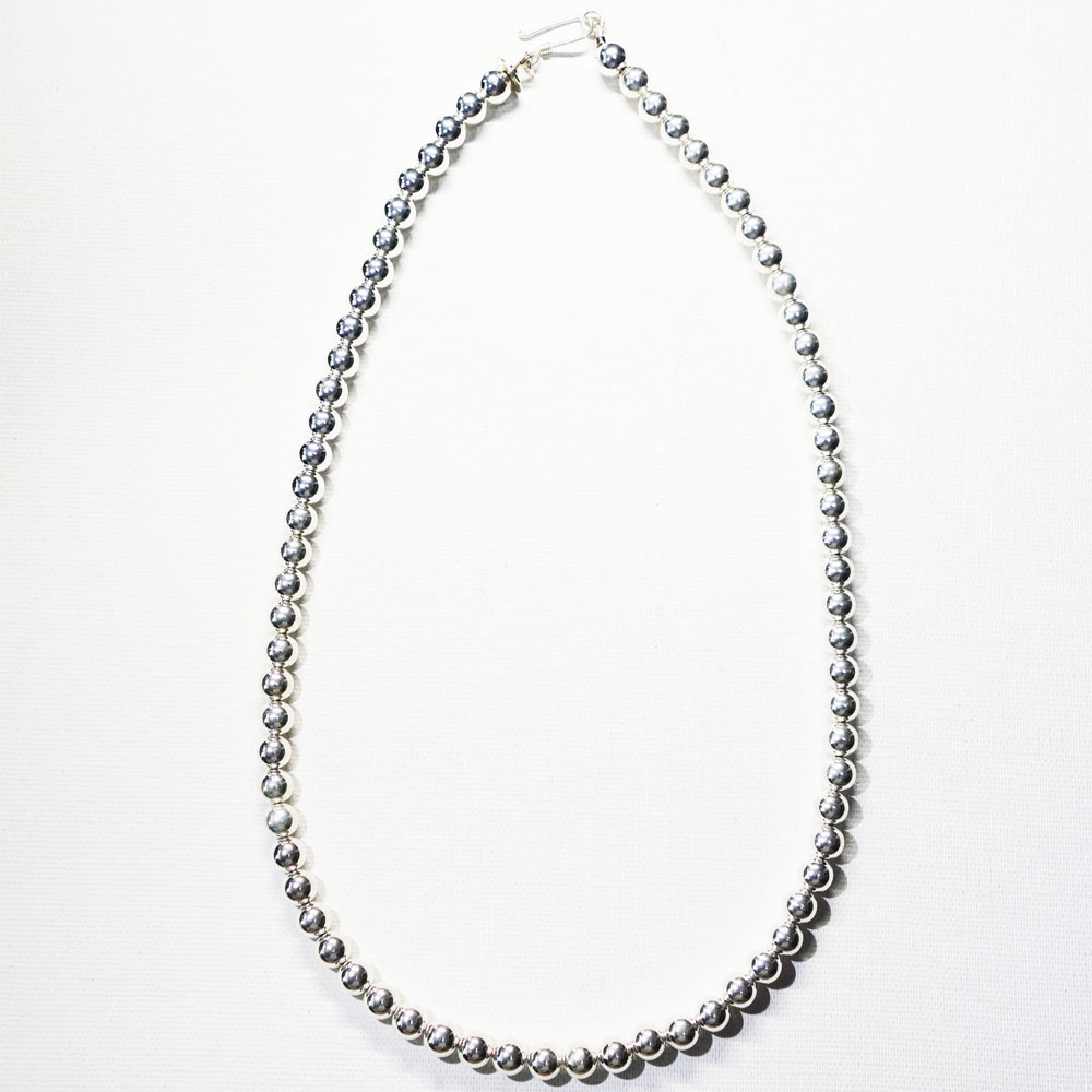 Sterling silver round beads Necklaceシルバー ラウンドビーズ