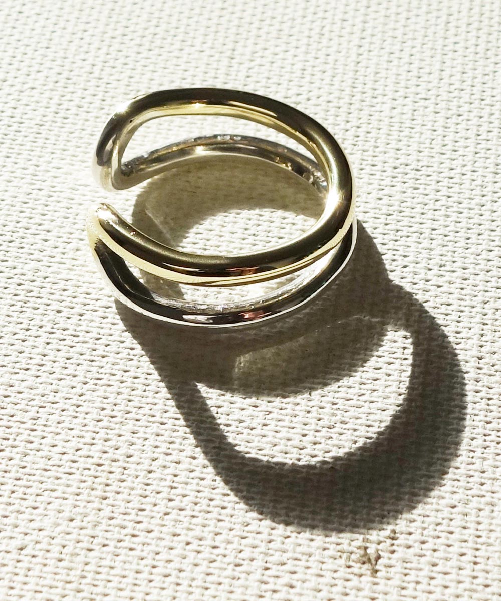 SILVER＆GOLD OPEN RING (シルバー＆ゴールド　オープンリング)4