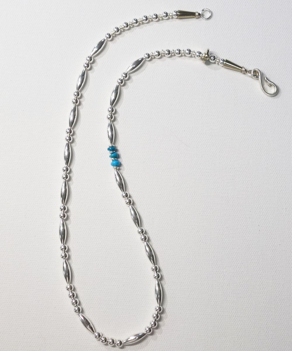 STERLING SILVER PIPE BEADS ＆ TURQUOISE  NECKLACE(スターリングシルバーパイプビーズ＆ターコイズネックレス)5