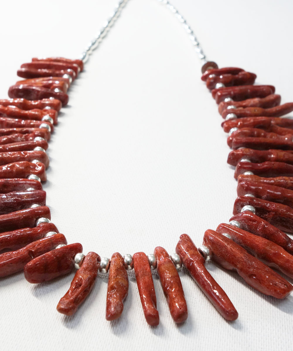 CORAL＆STERLING SILVER BEADS NECKLACE(コーラル＆スターリングシルバービーズネックレス）6