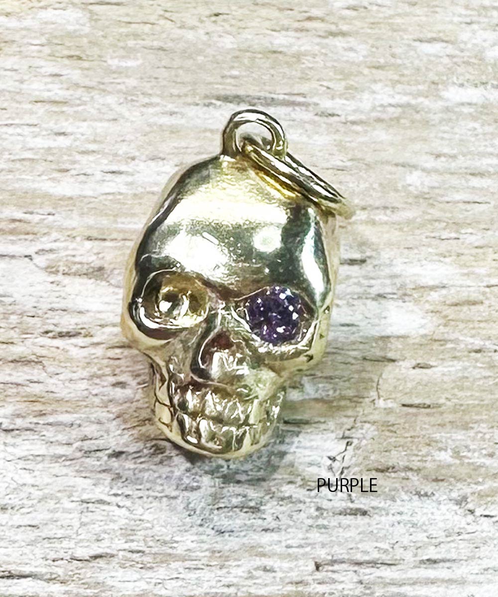 SKULL NECKLACE PURPLE EYE(ゴールドスカルネックレス パープルアイ