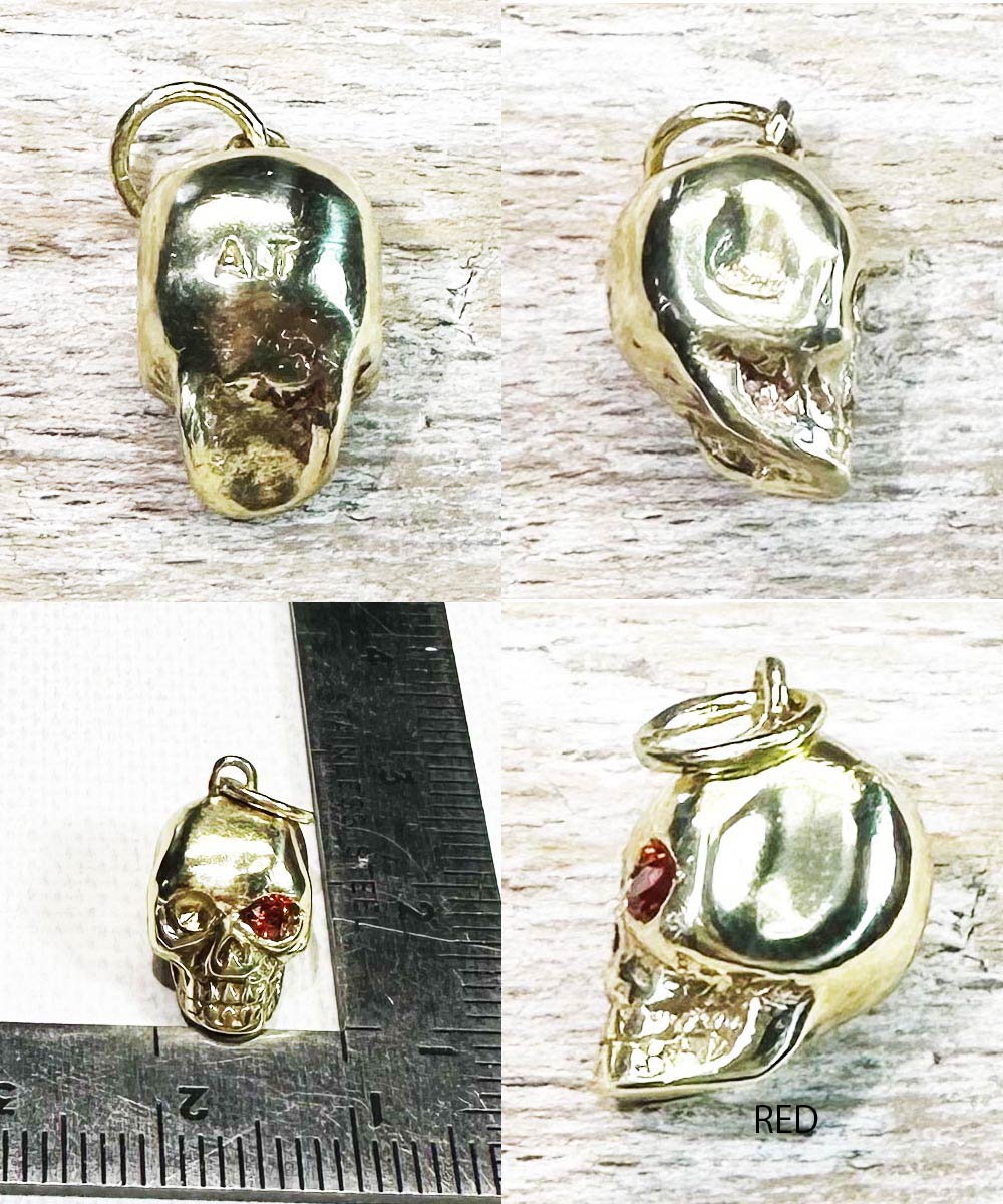 SKULL NECKLACE RED EYE(ゴールドスカルネックレス レッドアイ)｜COLOR