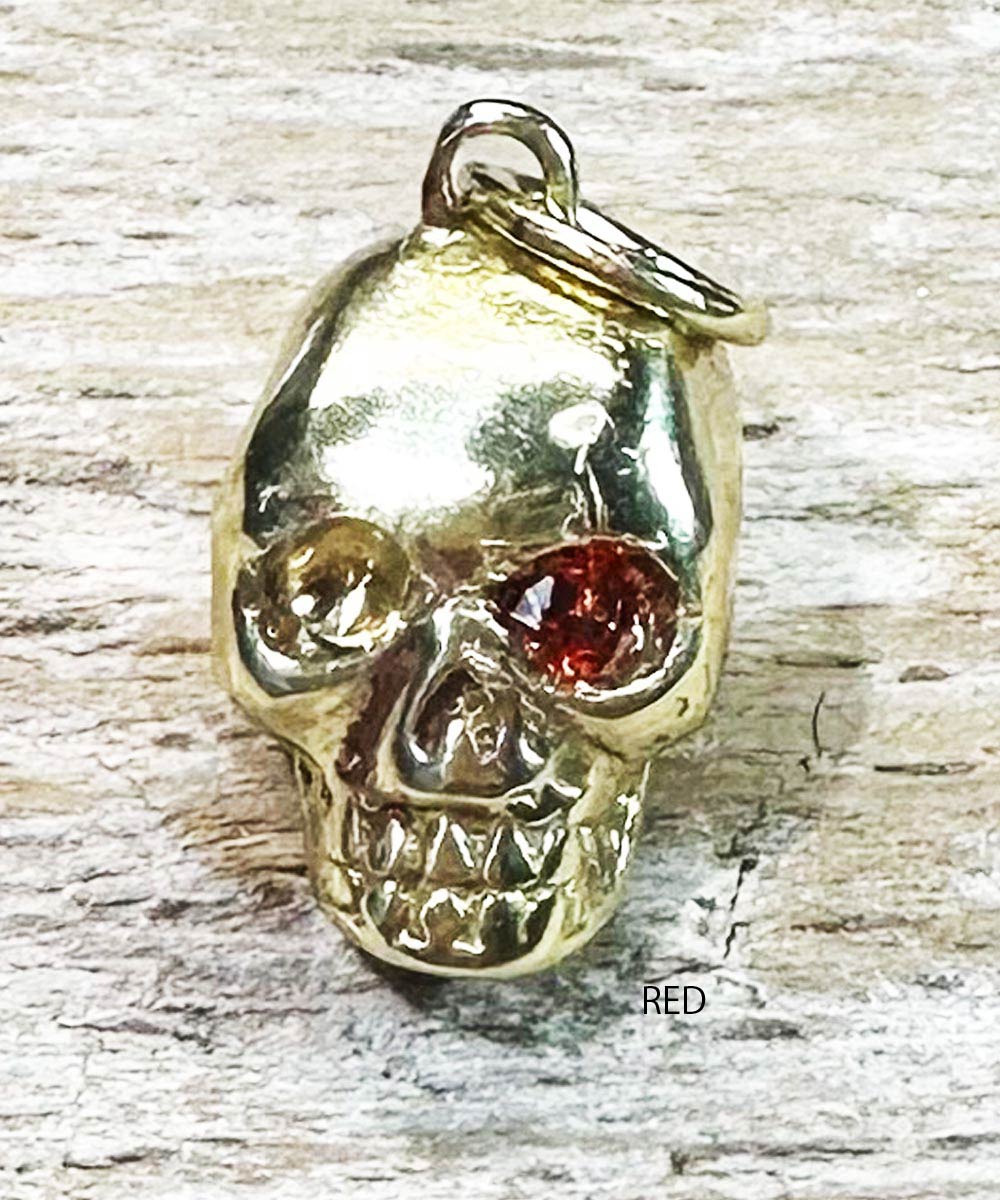 SKULL NECKLACE RED EYE(ゴールドスカルネックレス レッドアイ)｜COLOR