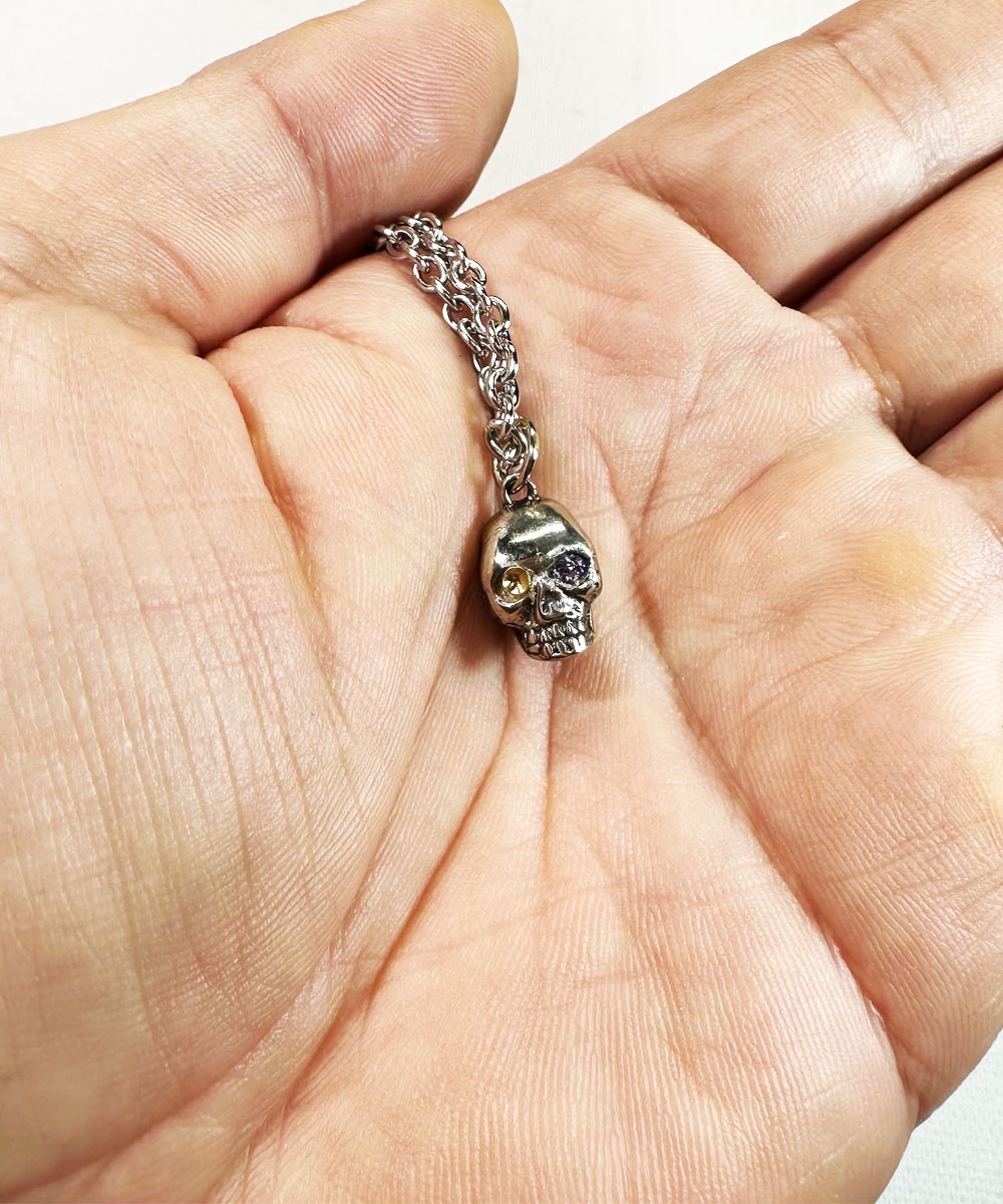 SKULL NECKLACE PURPLE EYE(シルバースカルネックレス パープル