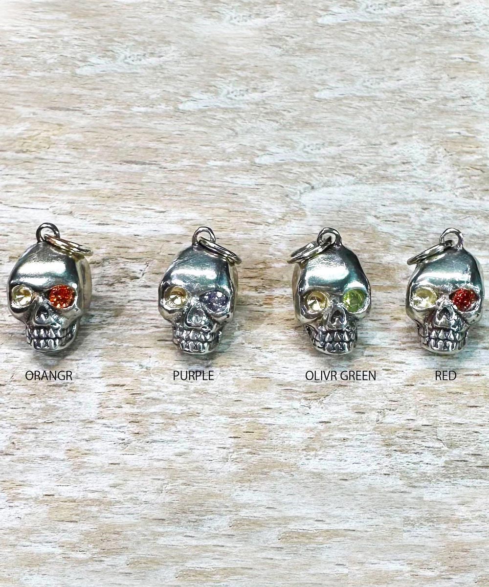 SKULL NECKLACE PURPLE EYE(シルバースカルネックレス パープル