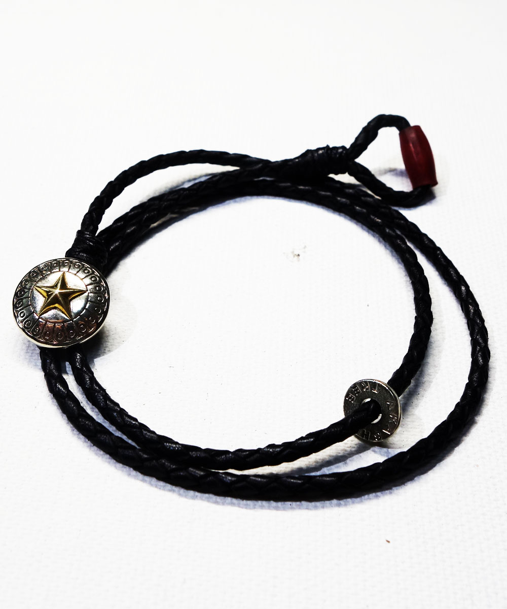 LEATHER  CONCHO BRACELET(3重巻レザーコンチョブレスレット) 3