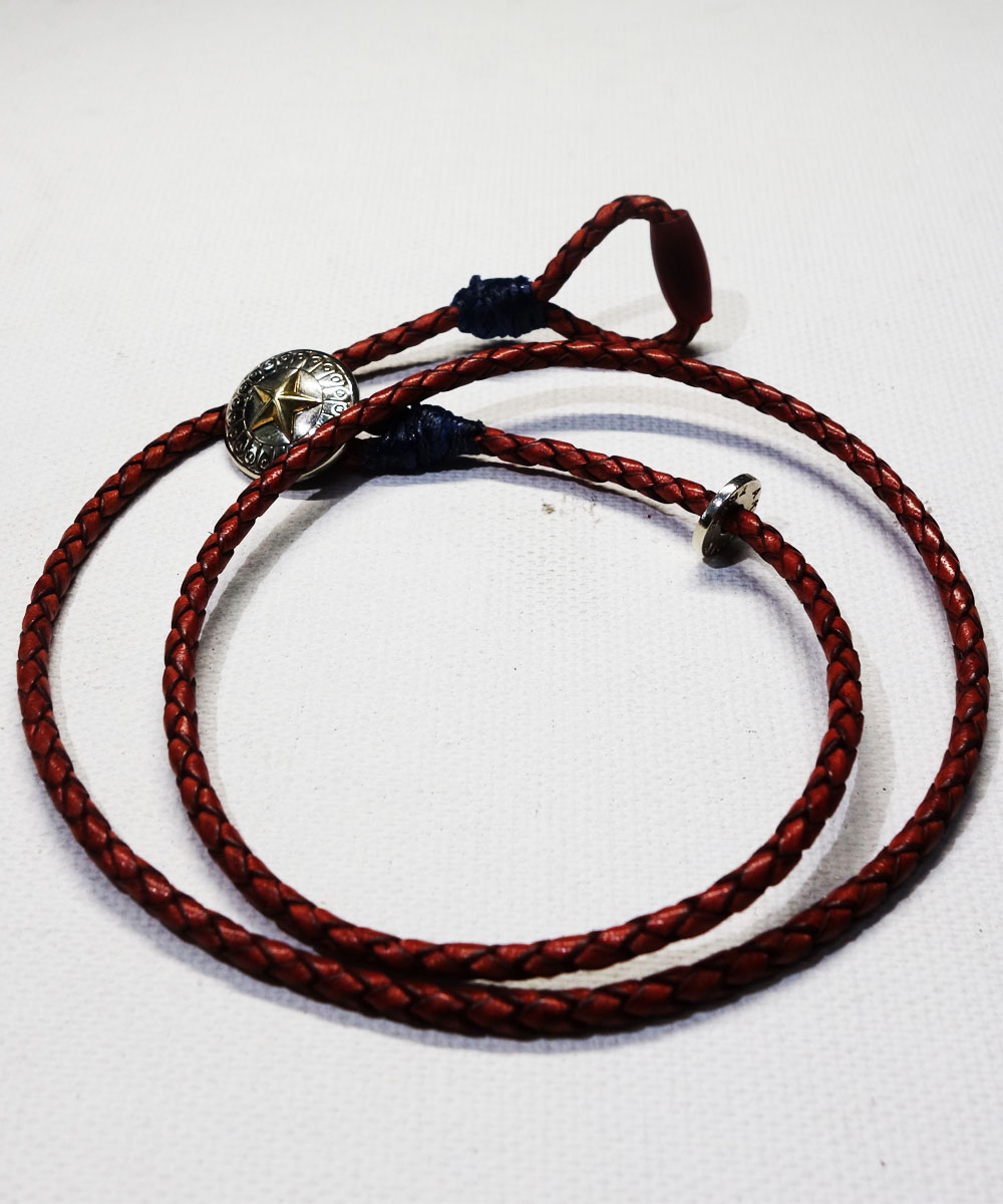 LEATHER  CONCHO BRACELET(3重巻レザーコンチョブレスレット) 
3