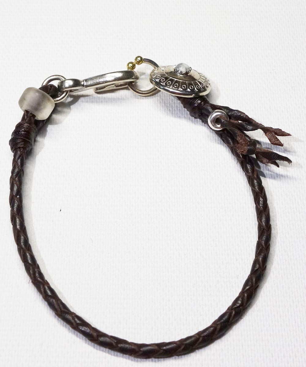 LEATHER  CONCHO BRACELET(レザーコンチョブレスレット　ハウライト) 5