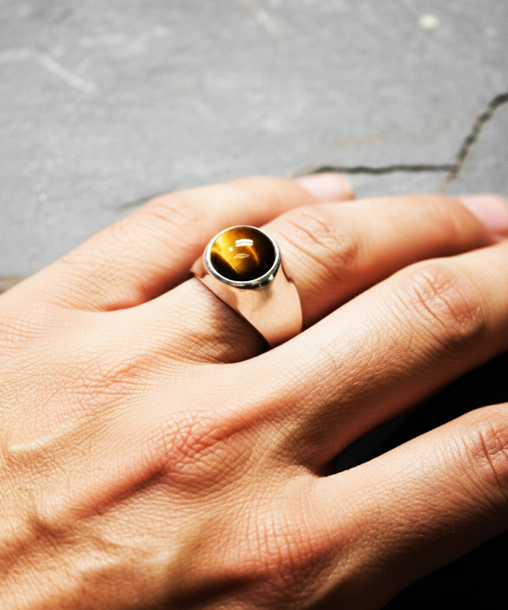 SV1000 TIGER EYE RING（純銀製タイガーアイリング）10