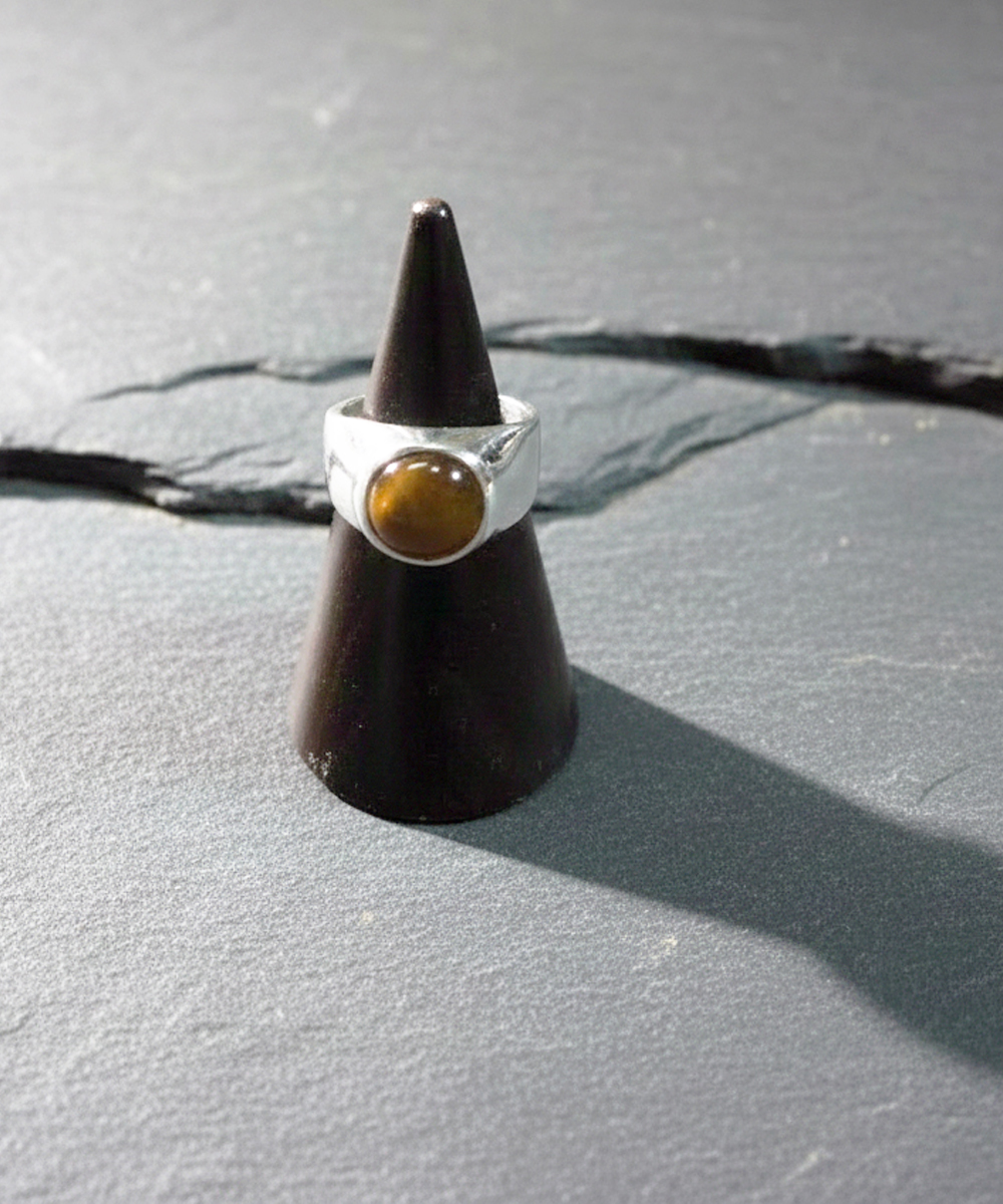 あいうえお リンク SV1000 TIGER EYE RING（純銀製タイガーアイリング）｜COLOR-YELLOW