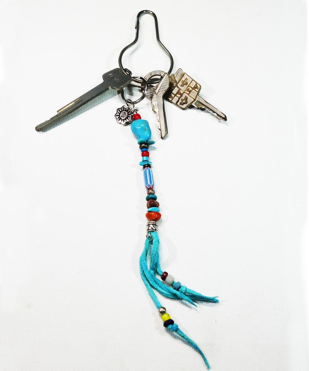 MULTI COLOR KEY RING　29　(マルチカラーキーリング)Top-Natural Stone(TURQUOISE)　