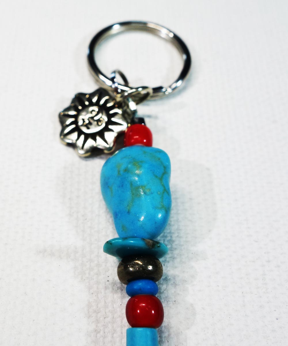MULTI COLOR KEY RING　29　(マルチカラーキーリング)Top-Natural Stone(TURQUOISE)　2
