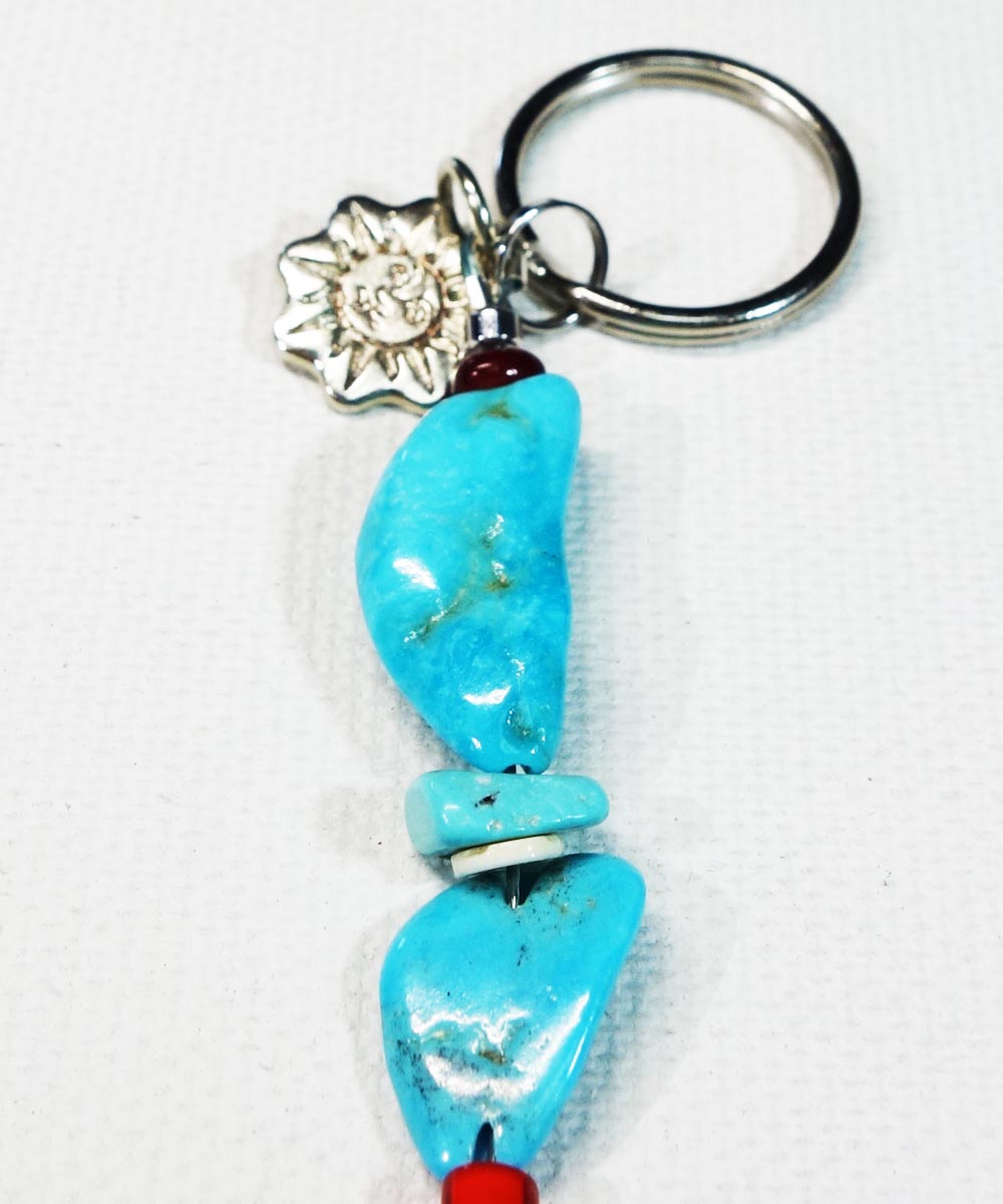 MULTI COLOR KEY RING　31　(マルチカラーキーリング)Top-Natural Stone(TURQUOISE)　2