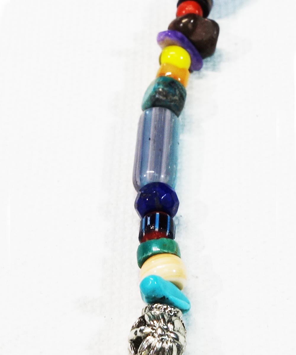 MULTI COLOR KEY RING  34　(マルチカラーキーリング)  Top-Natural Stone(BLUE LACE AGATE)3