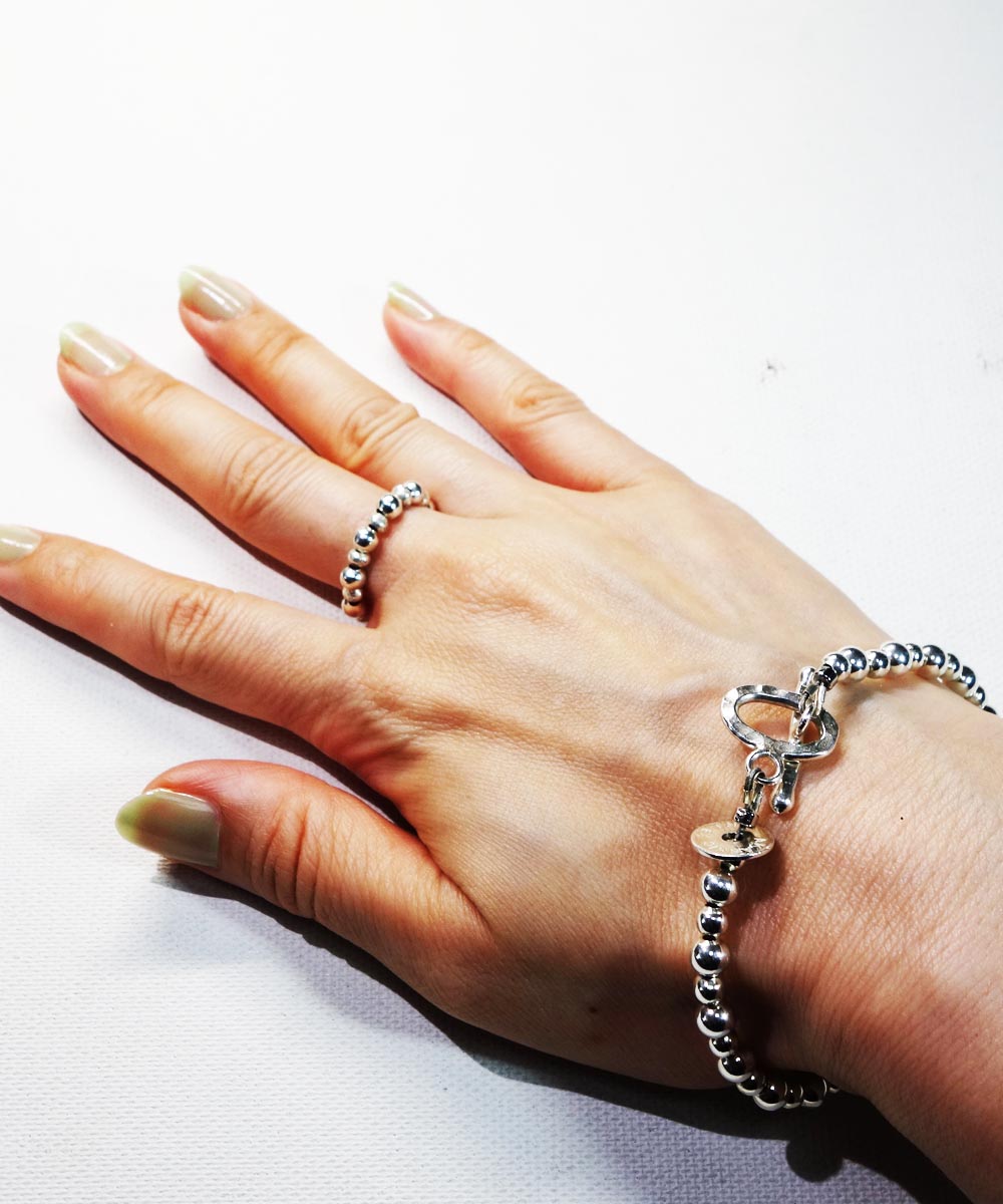 SILVER 925 ROUND BRACELET＆SILVER 925 ROUND RING(シルバー