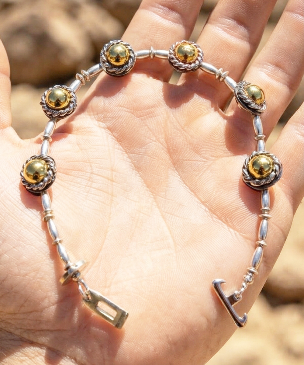 SILVER＆GOLD BEADS BRACELET(シルバー＆ゴールドビーズブレスレット)10