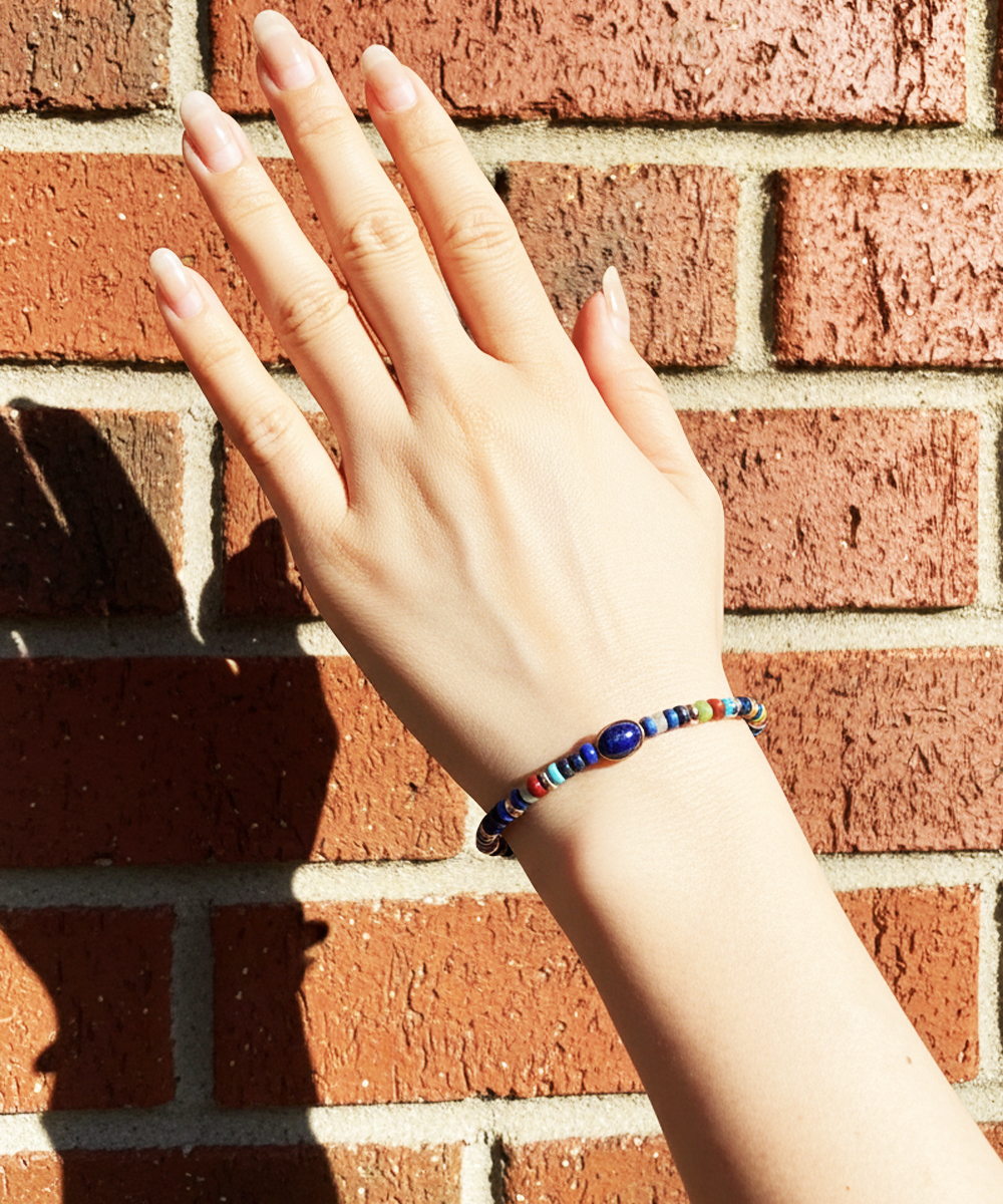 アガット ラピスラズリブレスレット LAPISLAZULI BRACELET(ラピスラズリーブレスレット)｜COLOR-NAVY