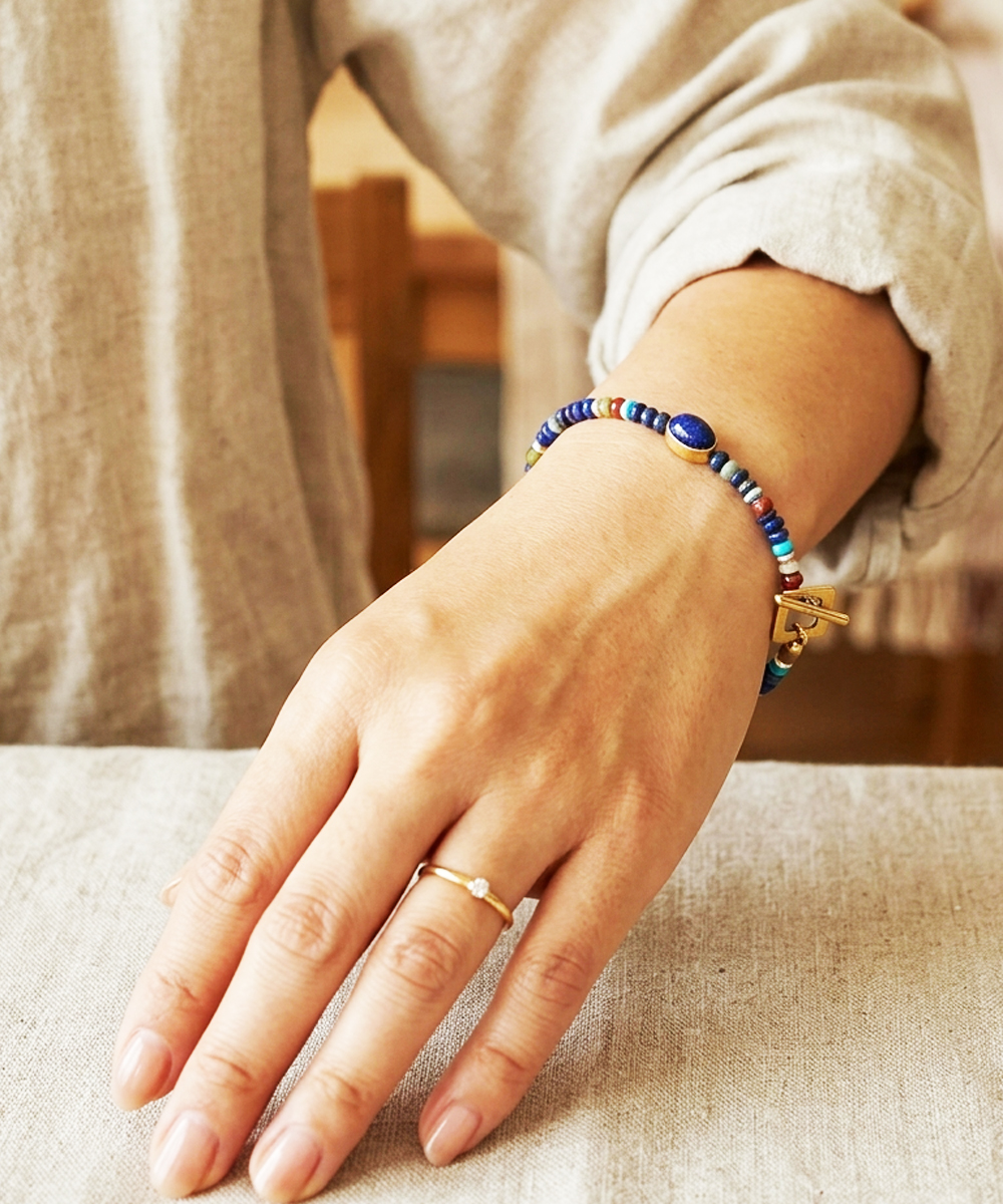 LAPISLAZULI BRACELET(ラピスラズリーブレスレット)｜COLOR-NAVY