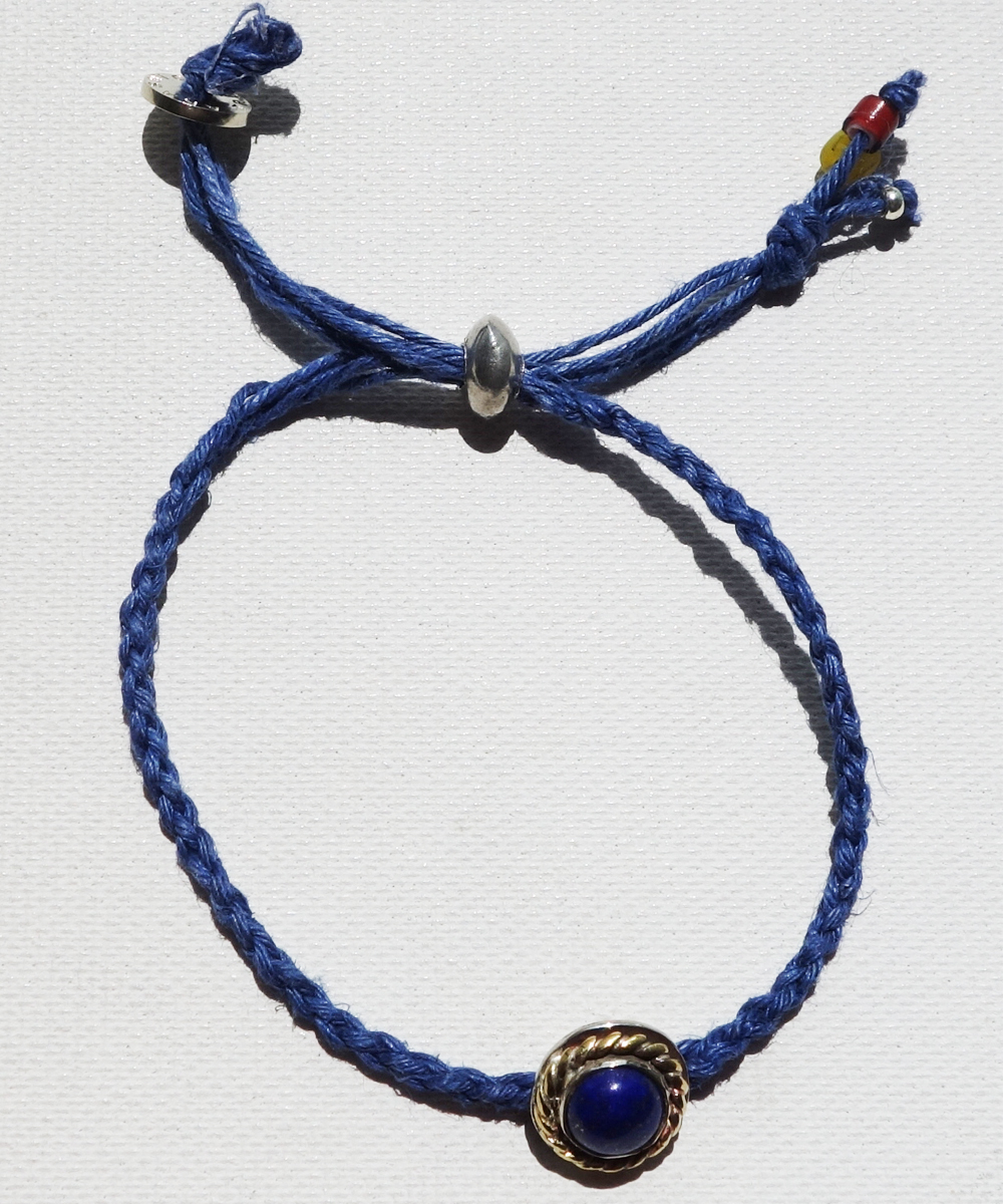LAPIS LAZULI HEMP BRACELET（ラピスラズリー麻紐編み込みブレス）3