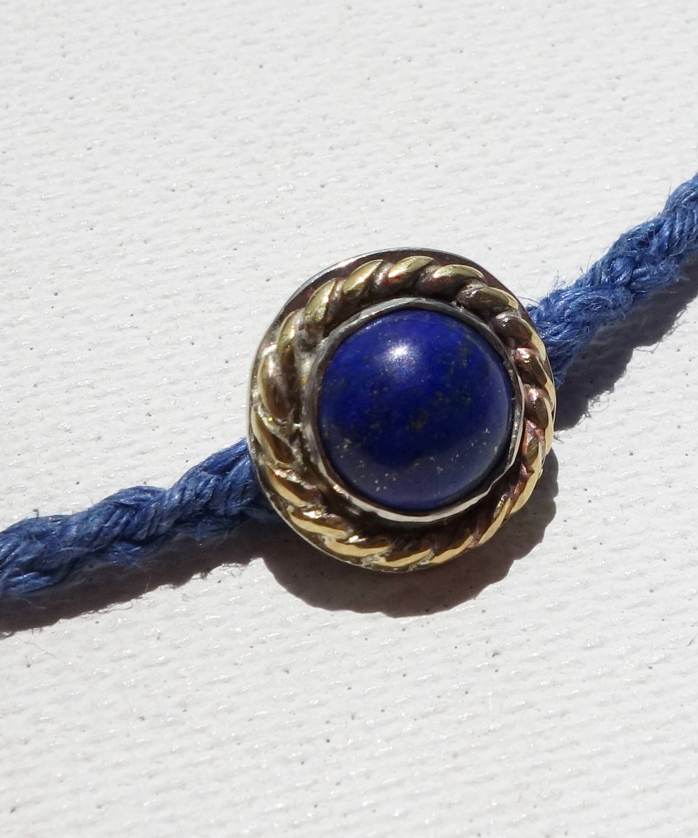 LAPIS LAZULI HEMP BRACELET（ラピスラズリー麻紐編み込みブレス）4