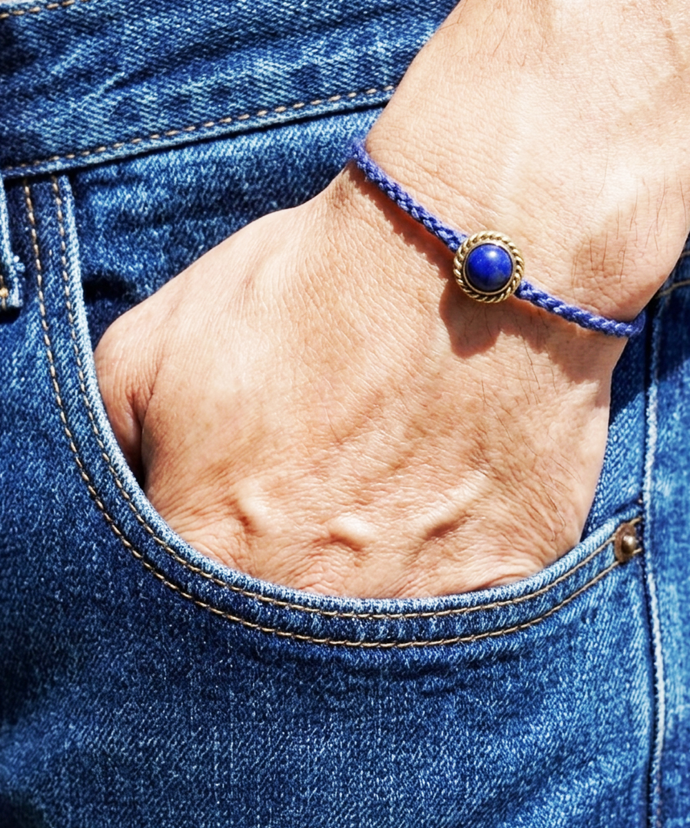 LAPIS LAZULI HEMP BRACELET（ラピスラズリー麻紐編み込みブレス）9
