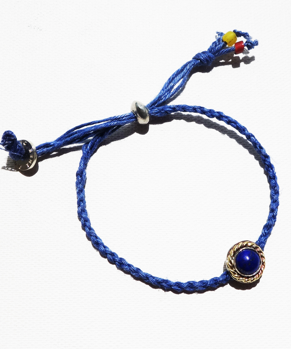 LAPIS LAZULI HEMP BRACELET（ラピスラズリー麻紐編み込みブレス