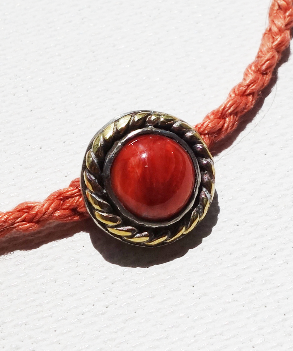 SPINY OYSTER SHELL HEMP BRACELET（スパイニーオイスターシェル麻紐編み込みブレス）4