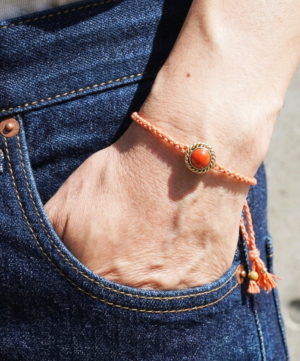SPINY OYSTER SHELL HEMP BRACELET（スパイニーオイスターシェル麻紐編み込みブレス）9