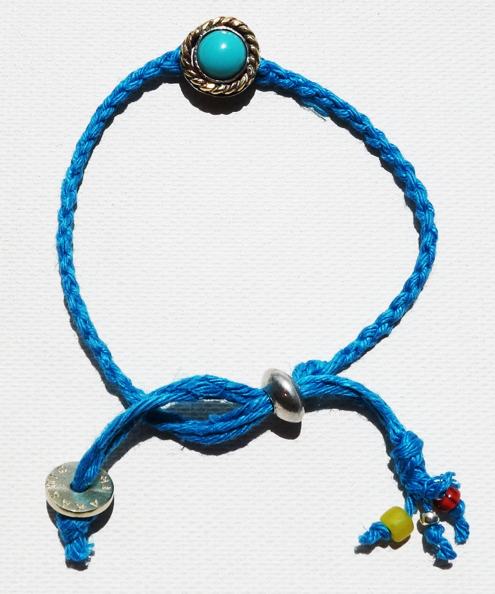 TURQUOISE HEMP BRACELET（ターコイズ麻紐編み込みブレス）2