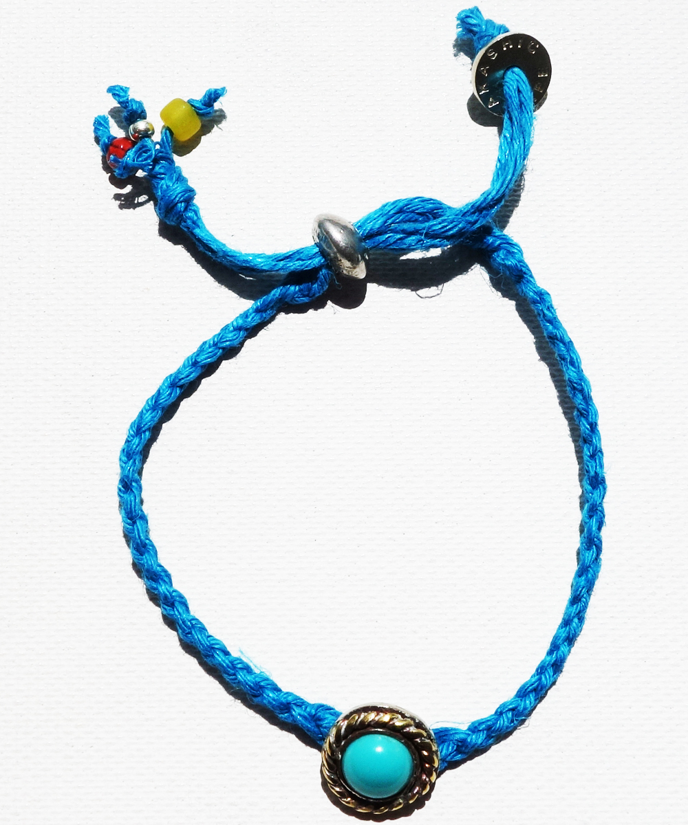TURQUOISE HEMP BRACELET（ターコイズ麻紐編み込みブレス）3