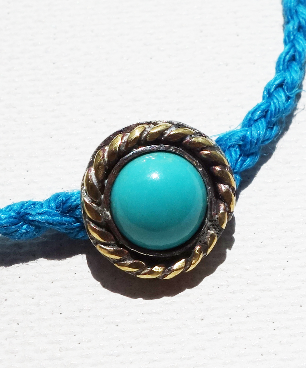 TURQUOISE HEMP BRACELET（ターコイズ麻紐編み込みブレス）4