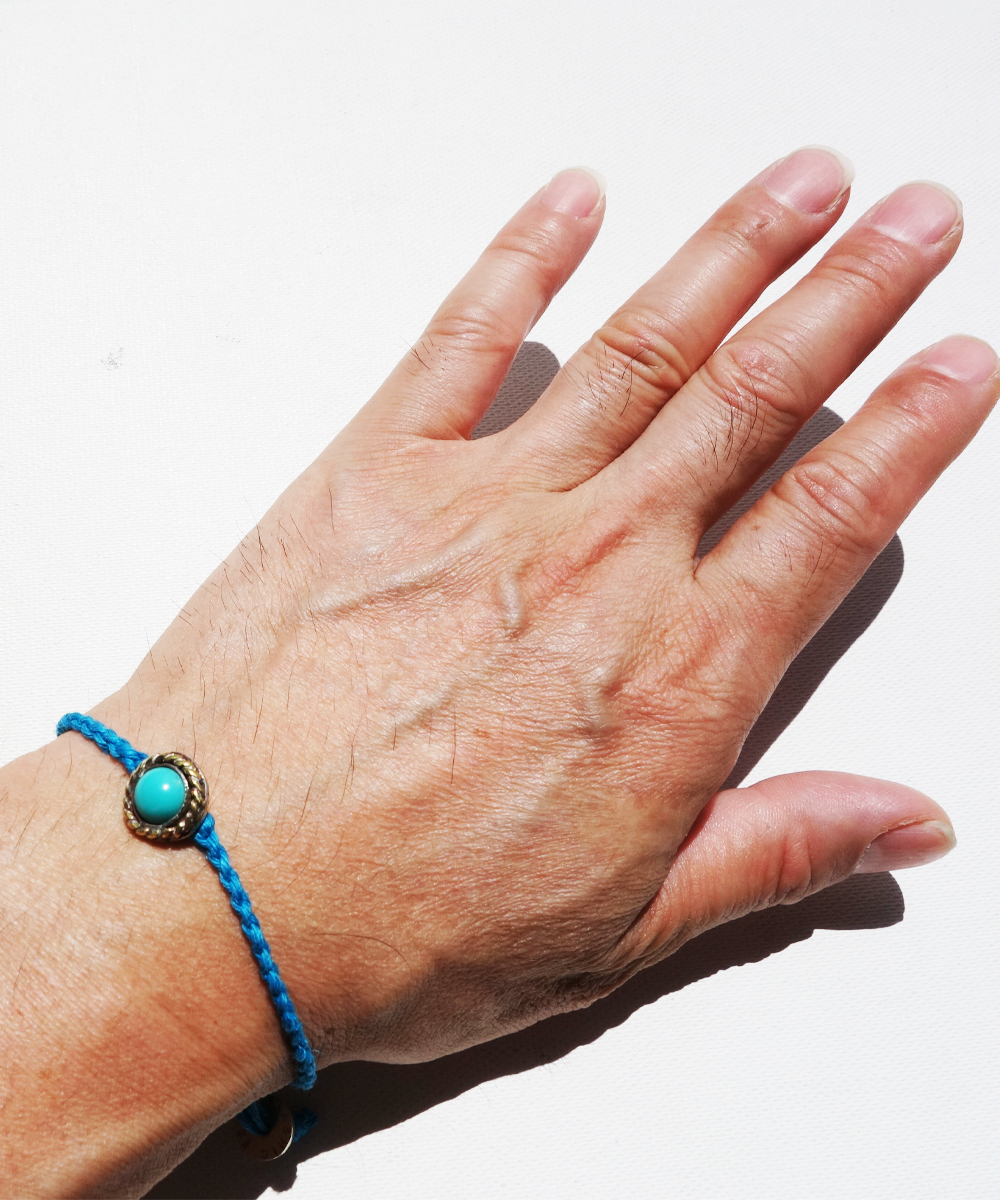 TURQUOISE HEMP BRACELET（ターコイズ麻紐編み込みブレス）7