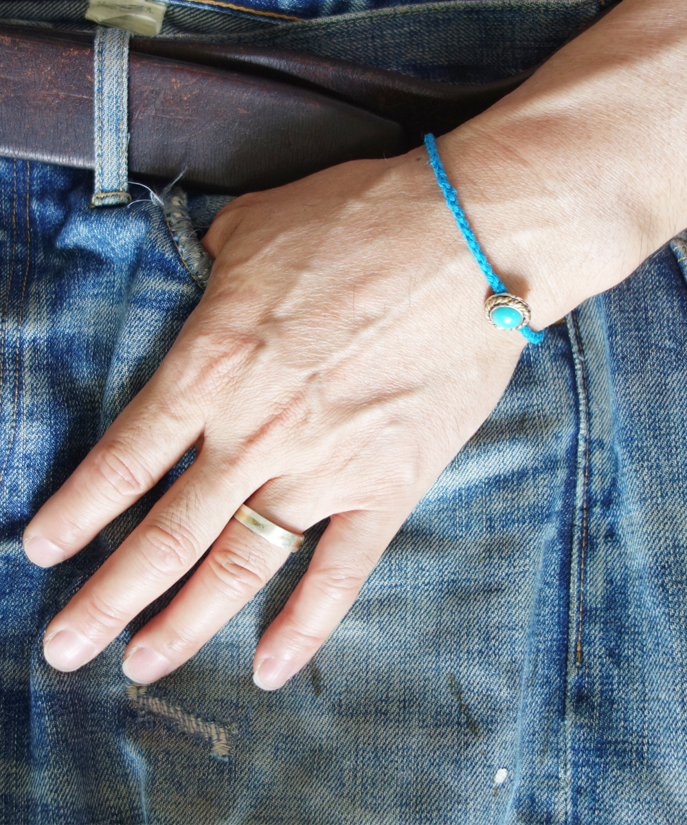 TURQUOISE HEMP BRACELET（ターコイズ麻紐編み込みブレス）9