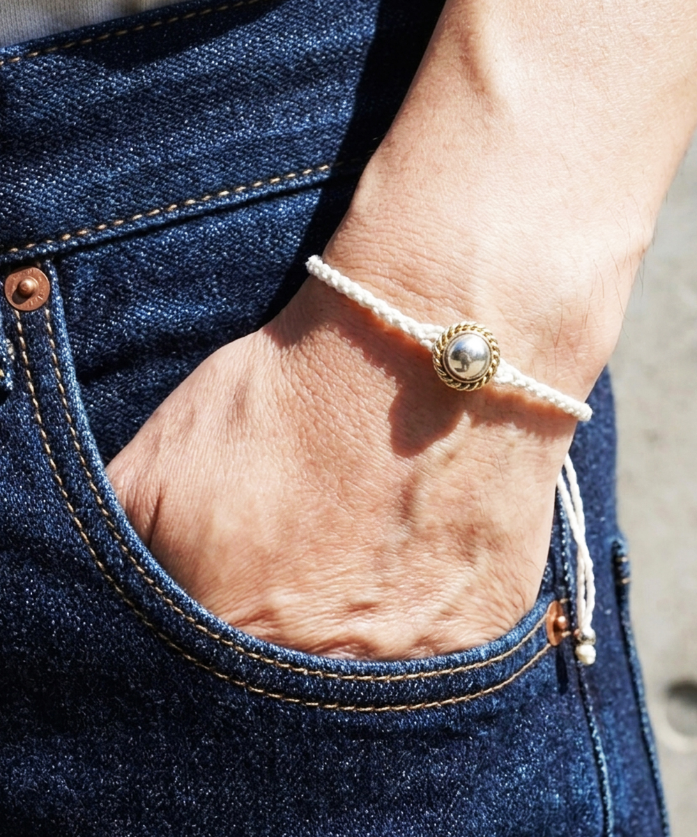 SILVER HEMP BRACELET（シルバー麻紐編み込みブレス）9